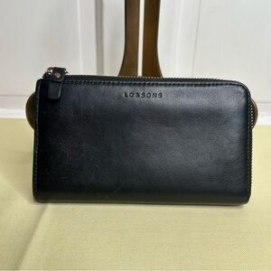 LO&SONS Accordion zipper wallet Black Leather